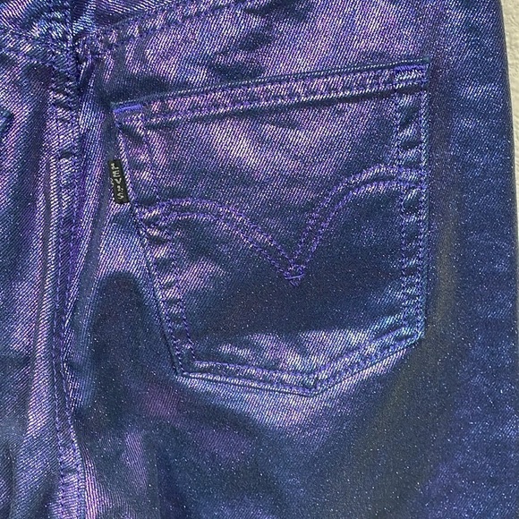 New Levis Shine Ribcage Straight Ankle Jeans Candy Coated Purple Iridescent 26 - Picture 8 of 17